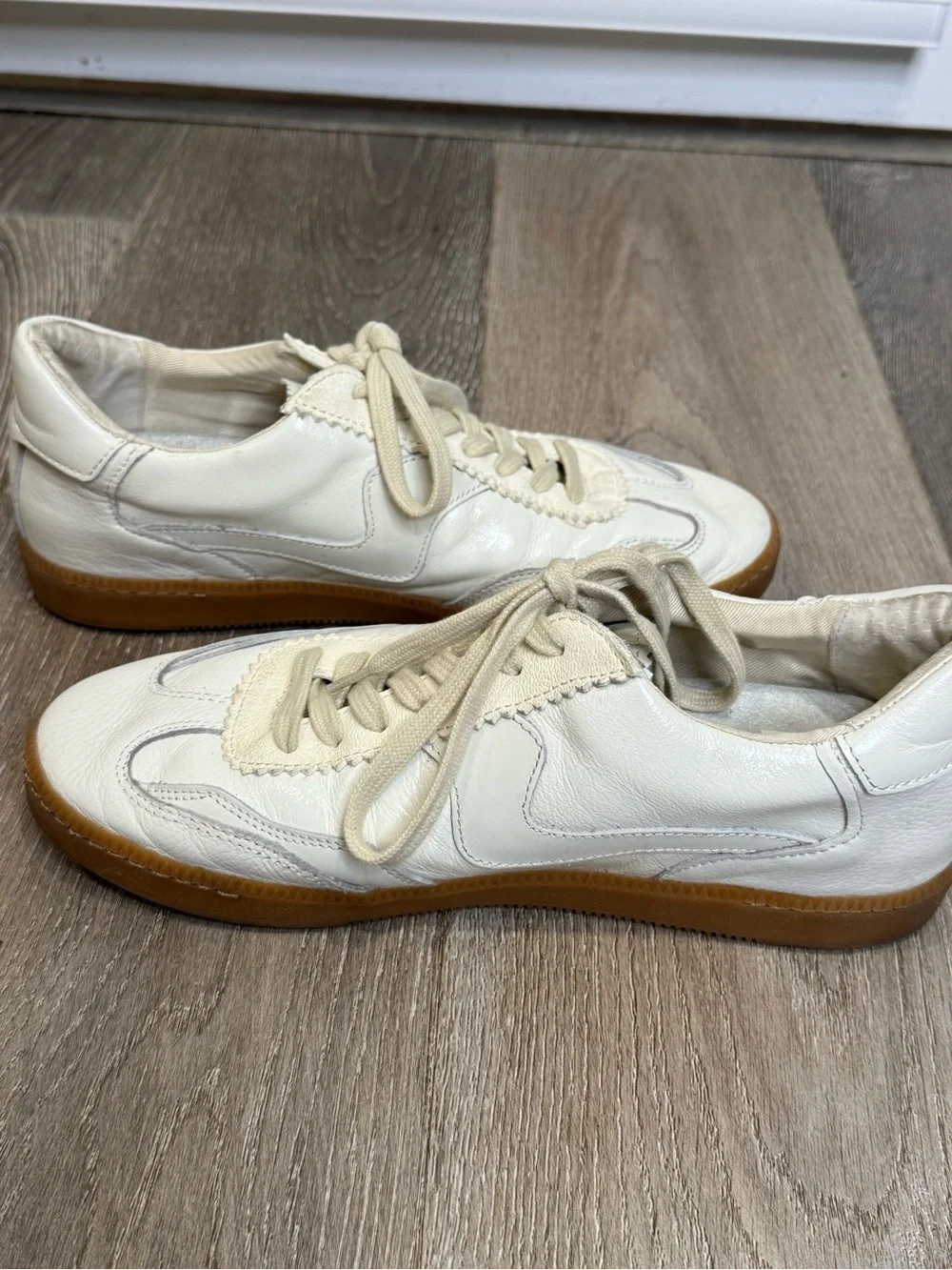 Dolce Vita Notice Cream Upper Sneaker with Tan Gum Sole